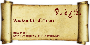 Vadkerti Áron névjegykártya